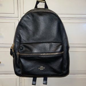 COACH Black Leather Backpack